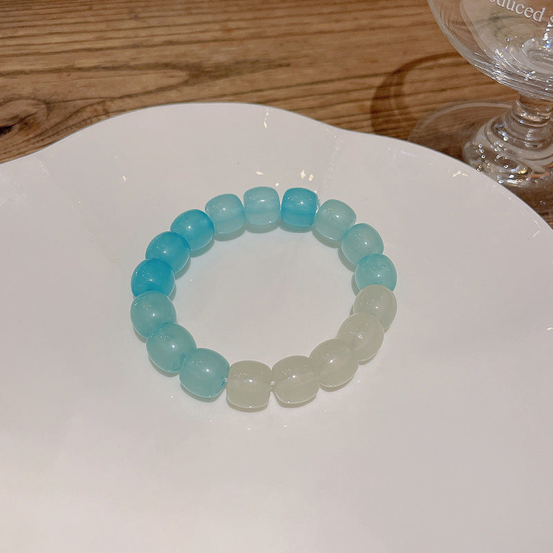 Colorful Cute Beaded Bracelet with Niche Pearl