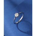 Moissanite Six-Claw Ring in Sterling Silver 50-Minute
