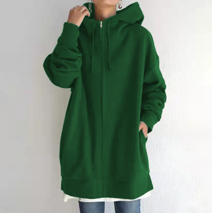 Personalized Long Plus Fleece Zipper Hooded Sweater