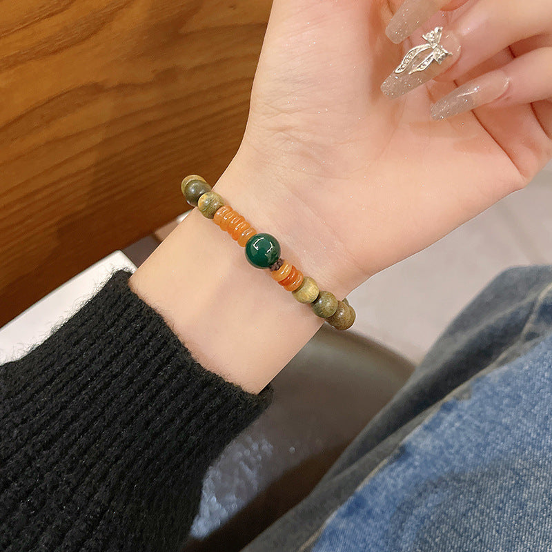 Colorful Cute Beaded Bracelet with Niche Pearl