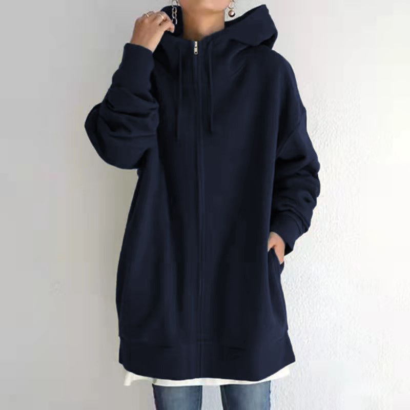 Personalized Long Plus Fleece Zipper Hooded Sweater