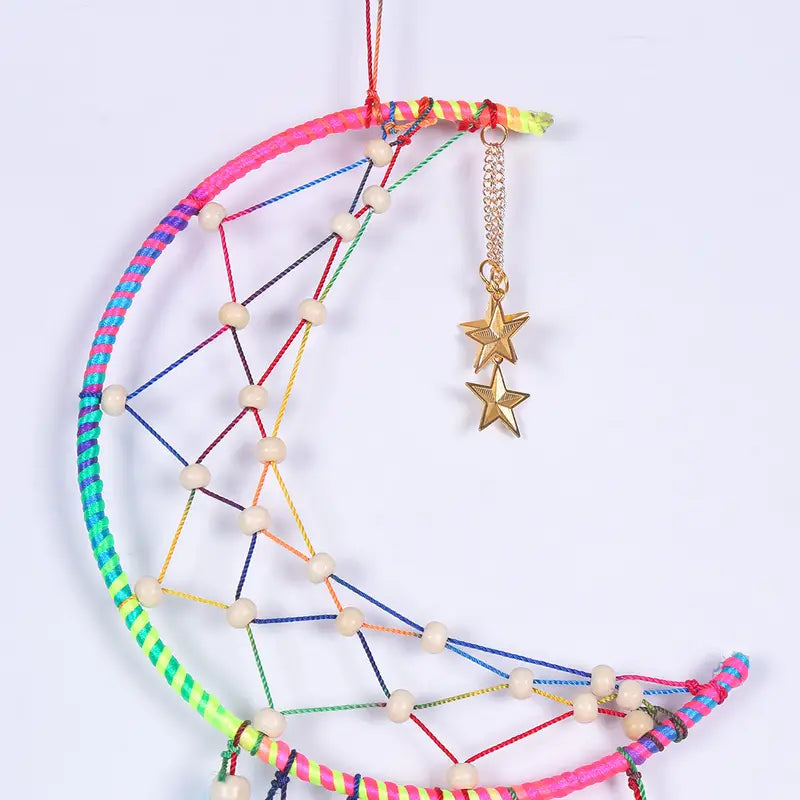 Handmade Colorful Dream Catcher with Moon & Stars