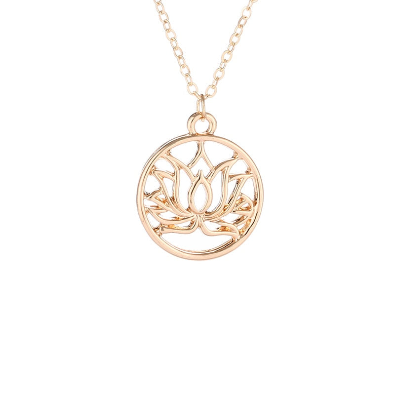 Buddha Lotus Pendant Short Necklace - Good Karma