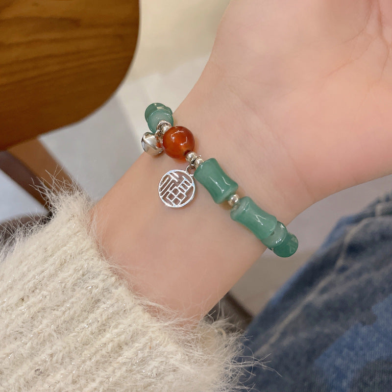 Colorful Cute Beaded Bracelet with Niche Pearl