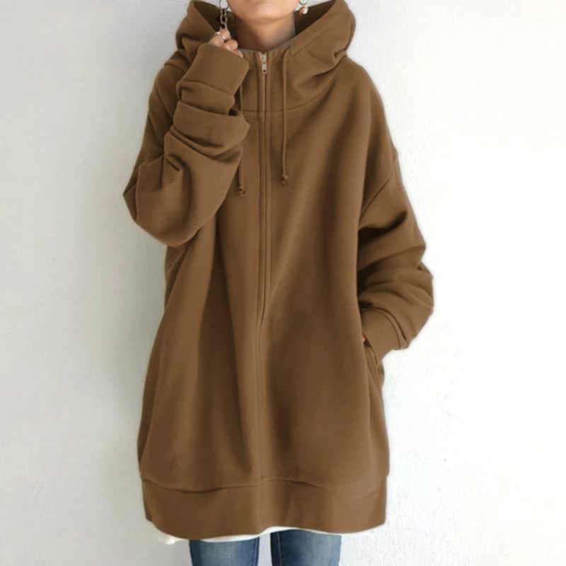 Personalized Long Plus Fleece Zipper Hooded Sweater