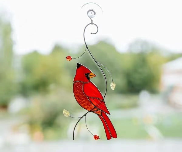 Alloy Colorful Art Double-Sided Oil Drip Bird Decor