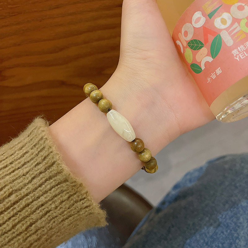 Colorful Cute Beaded Bracelet with Niche Pearl