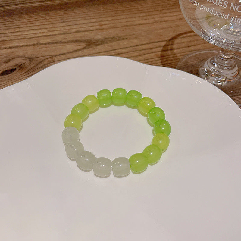 Colorful Cute Beaded Bracelet with Niche Pearl